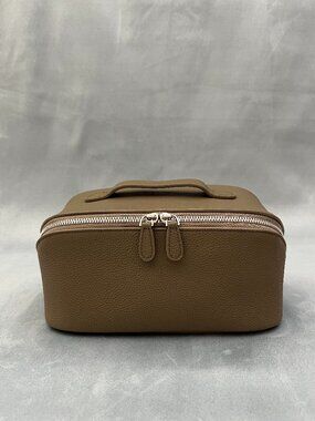 Metro Cosmetic Case in Olive Mist - 100% full-grain cowhide leather